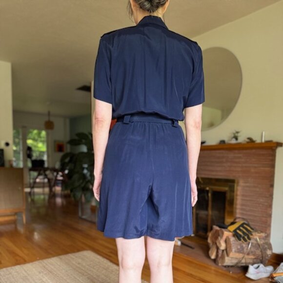Sailor Core Vintage Nautical Romper with Belt and Pockets - Picture 2 of 8